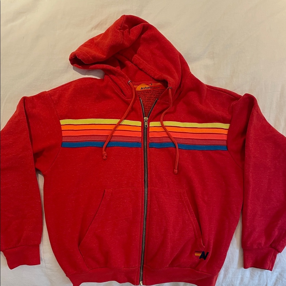 Aviator Nation 5-Stripe Zip Hoodie